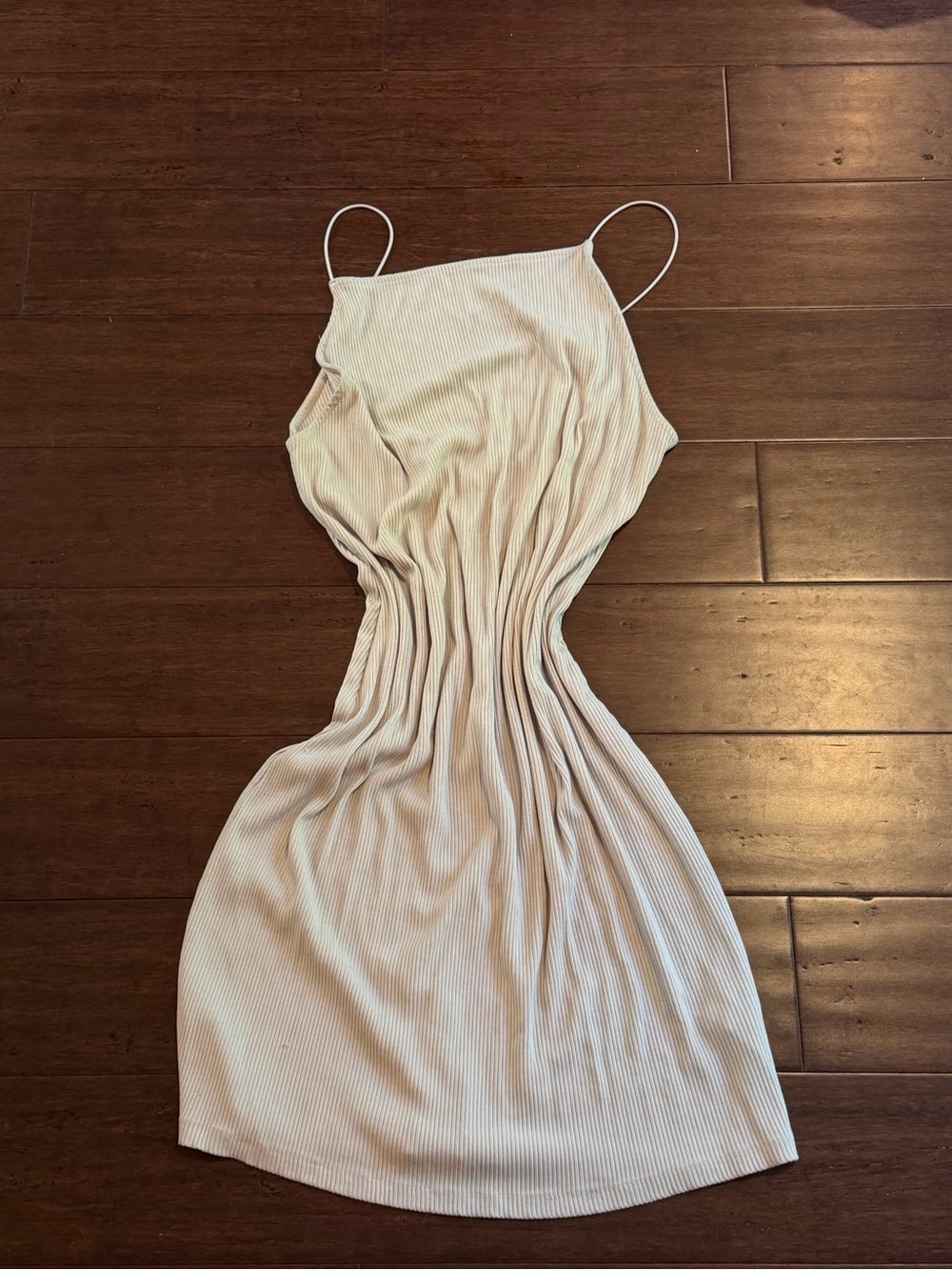 H&M Rose-Cream Ribbed Midi Slip Dress